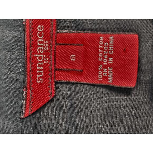 Sundance Black Button-Front Midi Skirt with Embroidered Details - Picture 7 of 8